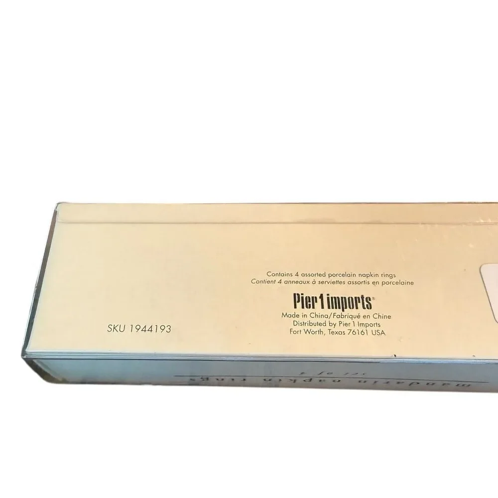 Pier 1 Blue and White Porcelain Napkin Rings 3 boxes